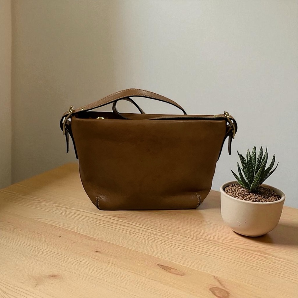 Vintage Coach Tan mini Leather Hobo Bag